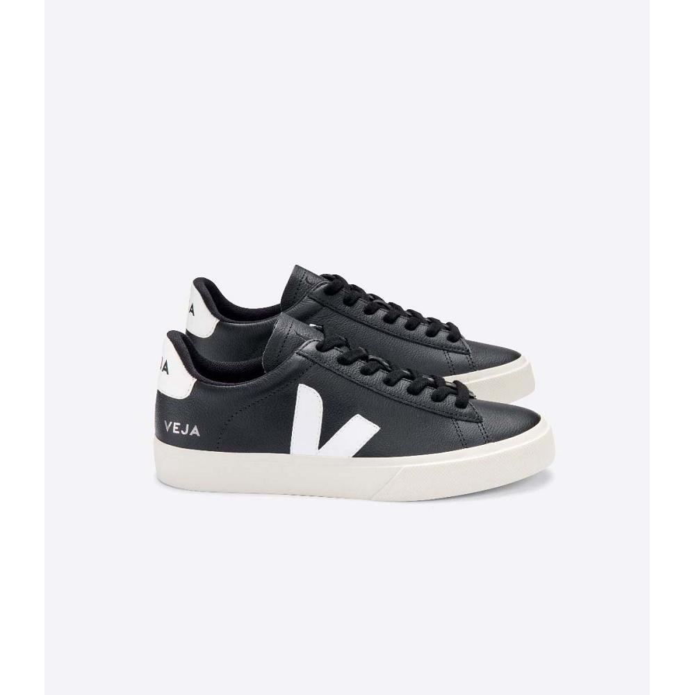 Low Tops Sneakers ανδρικα Veja CAMPO CHROMEFREE Black/White | GR 294TCE